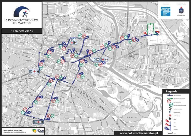 4 dni do 5. PKO Nocnego Wrocław Półmaratonu - którędy pobiegną uczestnicy?