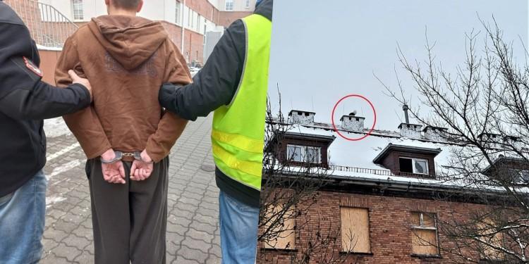 Nastolatek strzelał z wiatrówki do samochodów. Przed policją uciekł na dach