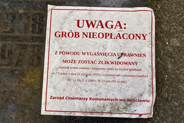 Wrocław: Aż 15 tysięcy grobów do likwidacji. Pochowają tam innych ludzi