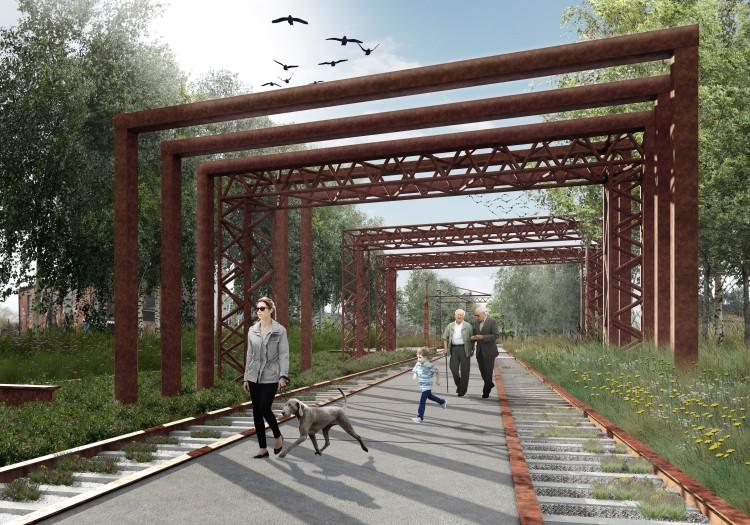 Wrocław Fabryczna. Na bocznicy kolejowej powstanie park linearny [WIZUALIZACJE]