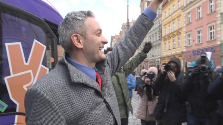 Robert Biedroń we Wrocławiu. Chwali Jacka Sutryka [ZDJĘCIA, WIDEO]