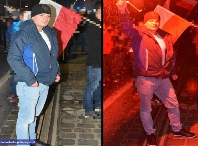 To on rzucił „niebezpieczny przedmiot” w grupę kontrmanifestantów. Komendant wyznaczył 5 tys. zł nagrody [ZDJĘCIE]
