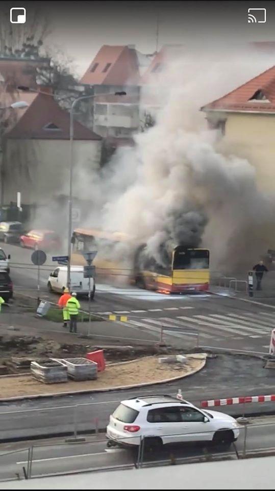 Pożar autobusu MPK na Bezpiecznej