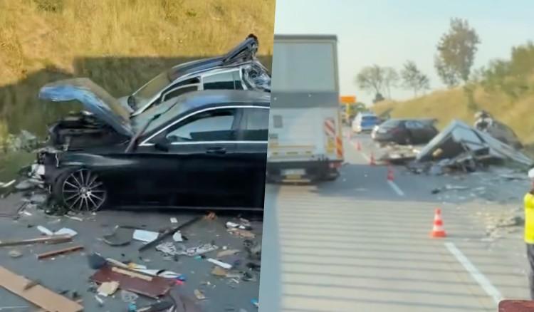 Groźny karambol na autostradzie A4 pod Legnicą. Trzy osoby ranne