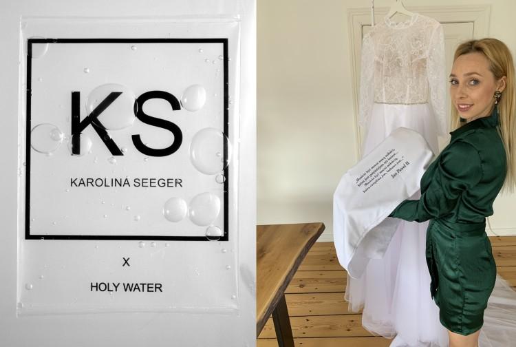 Suknia ślubna za 10 tys. zł z wodą święconą z Watykanu i cytatem z papieża. Autorką wrocławianka [ZDJĘCIA]