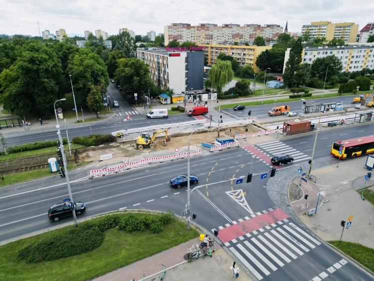 Wrocław: Remont torowiska na Legnickiej z lotu ptaka [ZDJĘCIA]