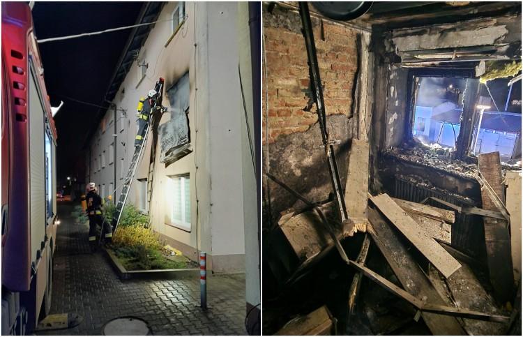 Pożar mieszkania w Kobierzycach. 3 osoby ranne, 18 ewakuowanych