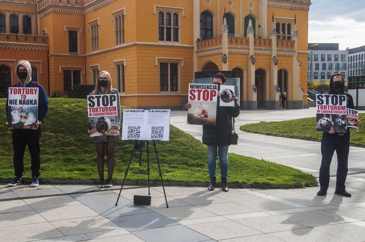 Aktywiści protestowali przeciwko testom na zwierzętach [ZDJĘCIA]