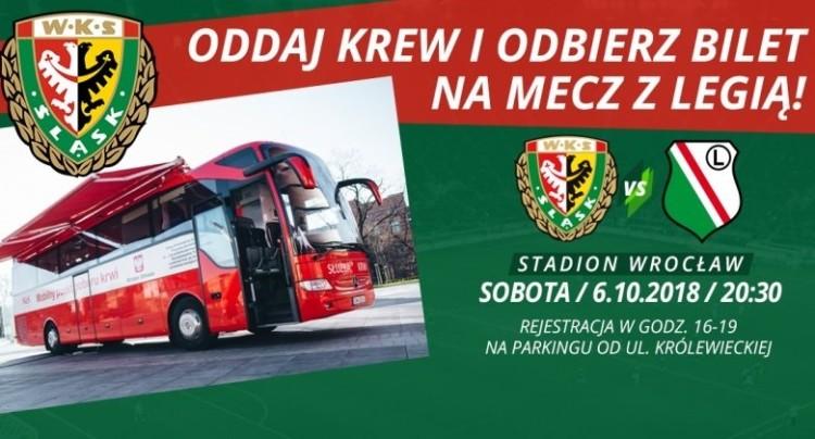 Zbiórka krwi przed meczem Śląska Wrocław z Legią Warszawa