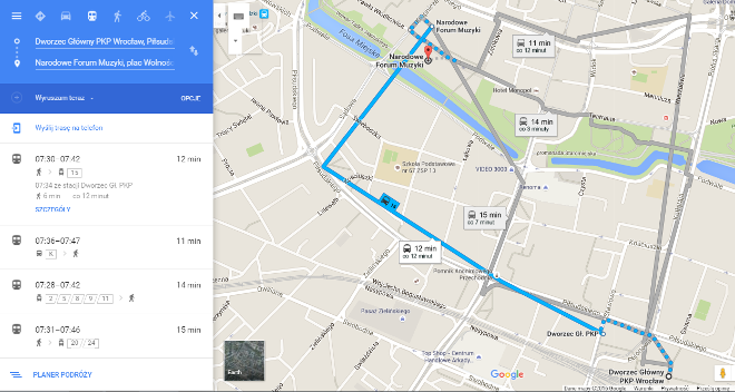 Trasy i rozkłady MPK dostępne na Mapach Google