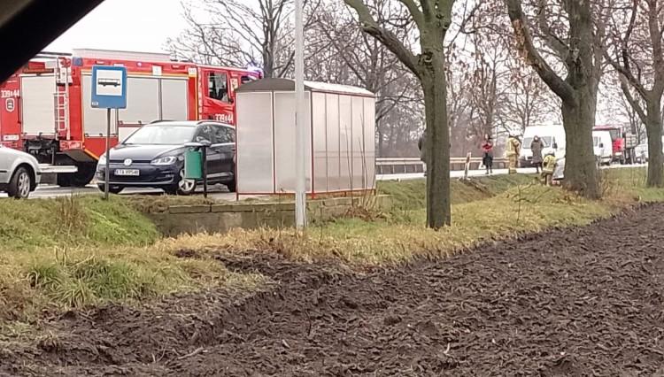 Karambol na drodze Wrocław - Strzelin. Droga była zablokowana