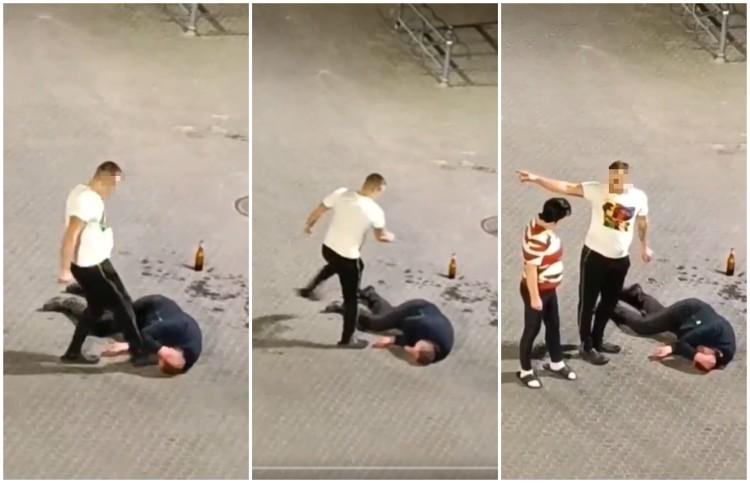 Brutalna napaść w centrum miasta. Omal nie zabił człowieka [NAGRANIE]