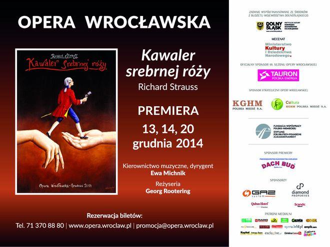 „Kawaler srebrnej róży” - znakomita opera premierowo w grudniu w Operze Wrocławskiej