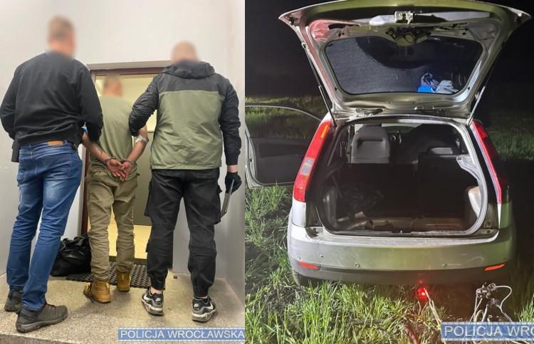 Policyjny pościg w Siechnicach. Nagle auto zaczęło się palić
