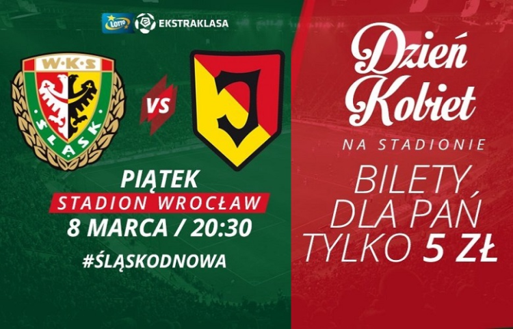 Dzień Kobiet ze Śląskiem. Bilety dla pań na mecz z Jagiellonią za 5 złotych