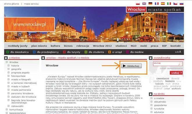 Oficjalna strona Wrocławia mówi kobiecym głosem
