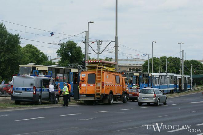 Wypadek tramwajów na pl. Społecznym, ranna została motornicza