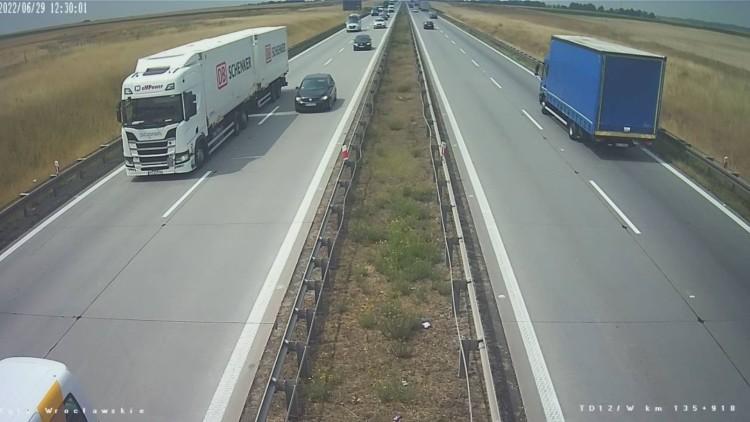 Wrocław: Wypadek na autostradzie A4. Utrudnienia na węźle Kąty Wrocławskie