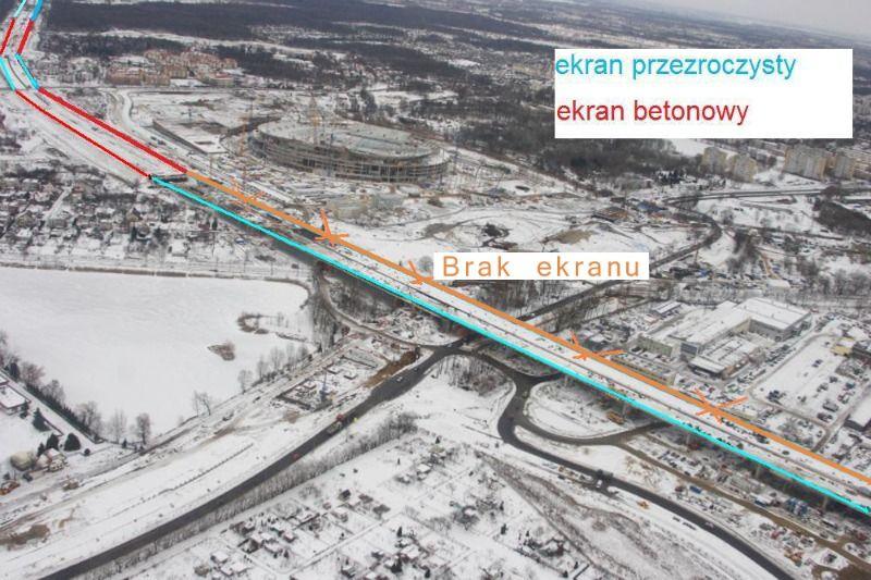 Betonowe ekrany zasłonią nie stadion, ale galerię