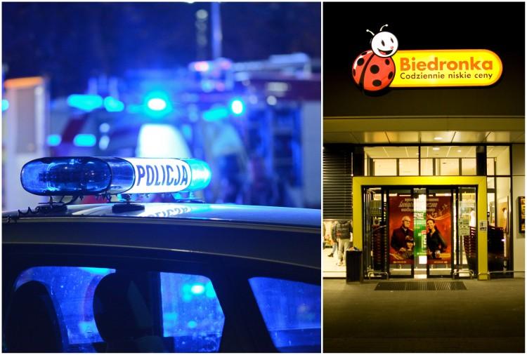 Złodziej strzelił do ochroniarza z Biedronki na Dolnym Śląsku. Trafił prosto w twarz