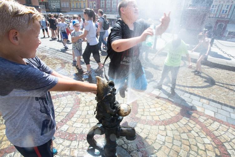 Wrocławskie krasnale pomagają przetrwać upalne dni [DUŻO ZDJĘĆ]