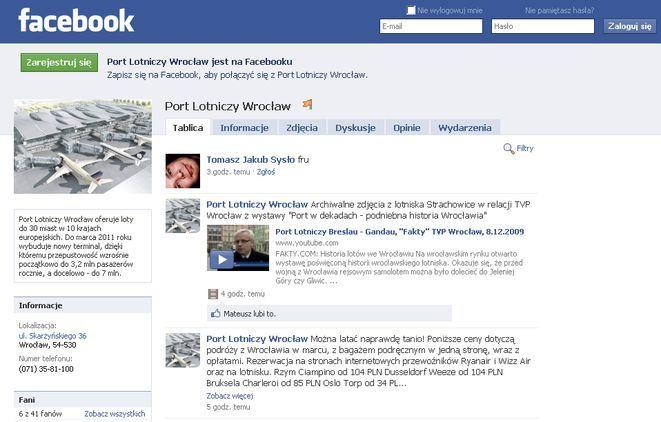 Wrocławskie lotnisko na Facebooku