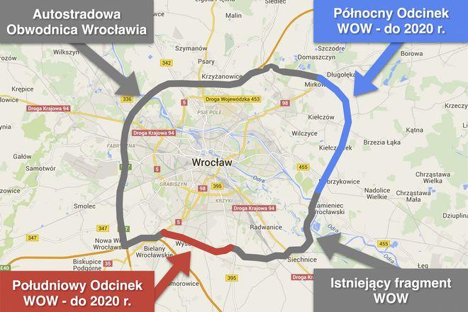 Całą obwodnicą Wrocławia pojedziemy za 5 lat. W końcu uzgodniono harmonogram budowy wschodniej części [MAPA]