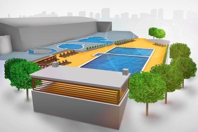 Za 2,6 mln złotych w Aquaparku powstanie zewnętrzny basen z podgrzewaną wodą [WIZUALIZACJE]