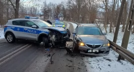 Policyjny pościg zakończony wypadkiem. Dwóch funkcjonariuszy rannych! [FILM]
