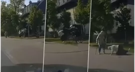Szokujący atak we Wrocławiu! Rowerzysta powalił seniorkę [FILM]
