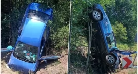 Pijany 79-latek wypadł z drogi. Auto zatrzymało się &hellip;