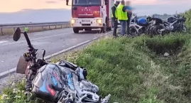 Motocykl uderzył w barierę i stanął w ogniu. 38-letn&hellip;