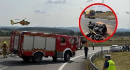 Ciężko ranny motocyklista zabrany przez śmigłowiec L&hellip;