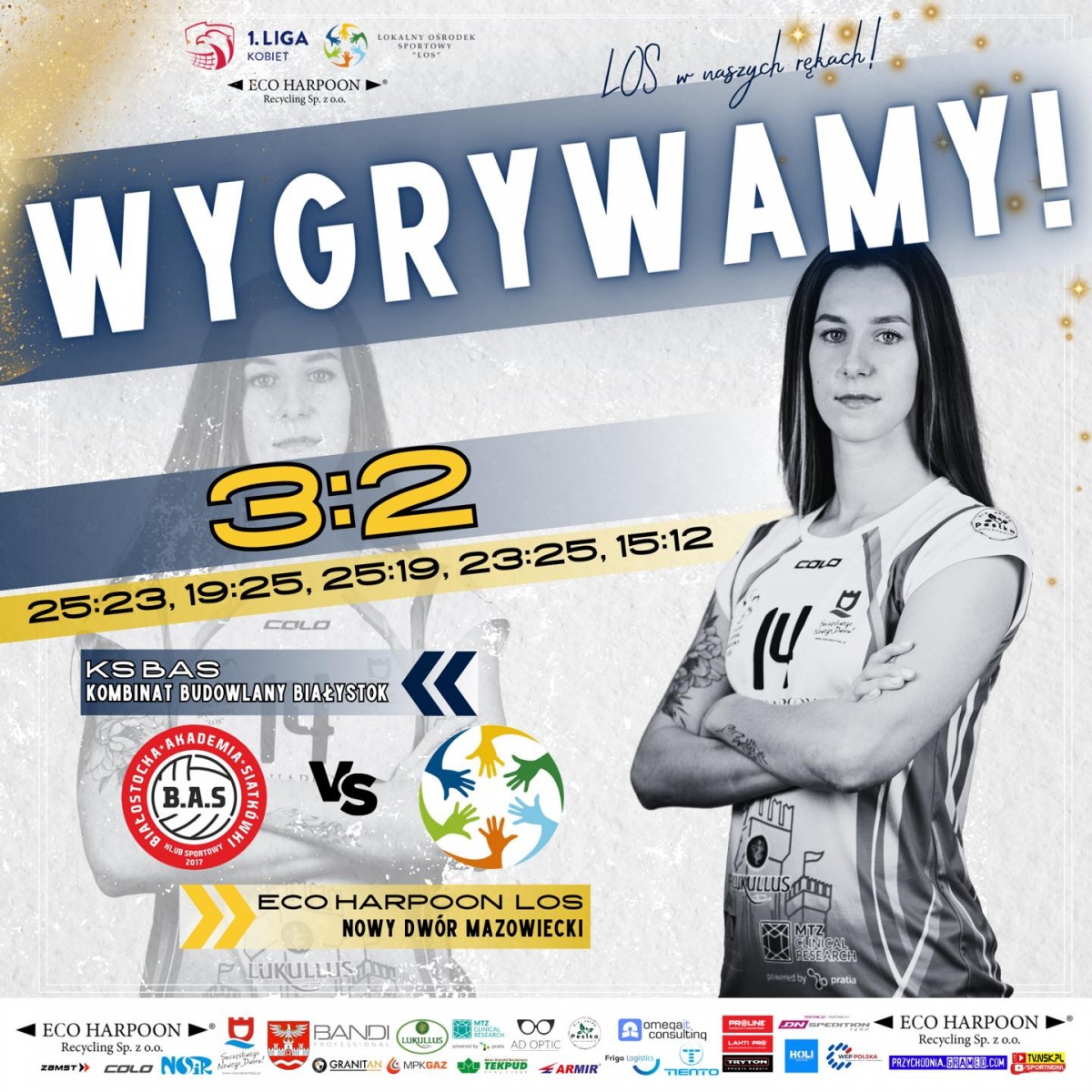 KS BAS Białystok – LOS Nowy Dwór Mazowiecki 2:3. Emocje w meczu na szczycie 1. ligi
