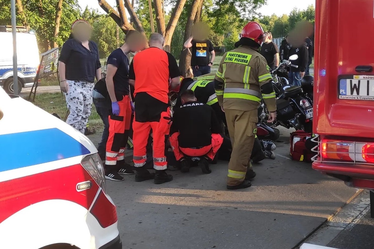 Wypadek dwóch motocyklistów w Cybulicach Małych