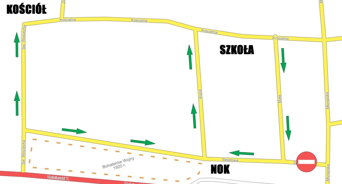 Nasielsk: SONDA. Zmiana organizacji ruchu. Nowe kierunki, nowe zasady - trwała zmiana ruchu w centrum miasta od 14 kwietnia