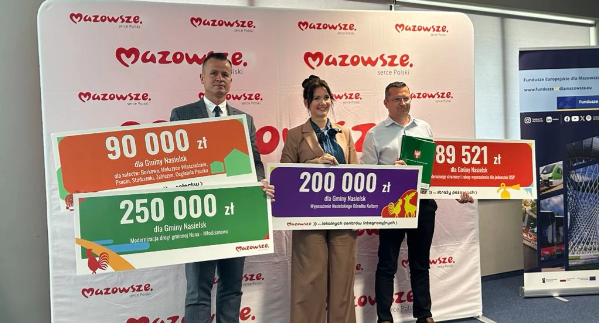 Nasielsk: Ponad 600 tys. zł dla Gminy. Na co pójdą fundusze z Mazowsza?