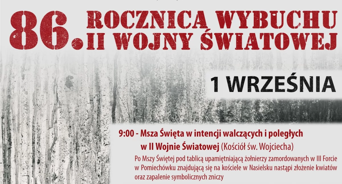 Nasielsk uczci rocznicę wybuchu II Wojny Światowej. Uroczystości upamiętniające Bohaterów odbędą się 1 września