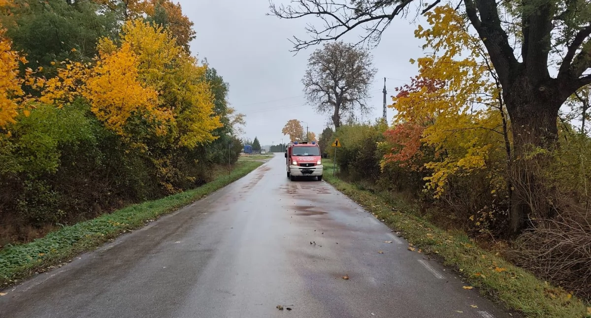 Nasielsk. Ponad 2-kilometrowa plama oleju na drodze powiatowej w Lubominie. Nie udało się zlokalizować źródła wycieku 