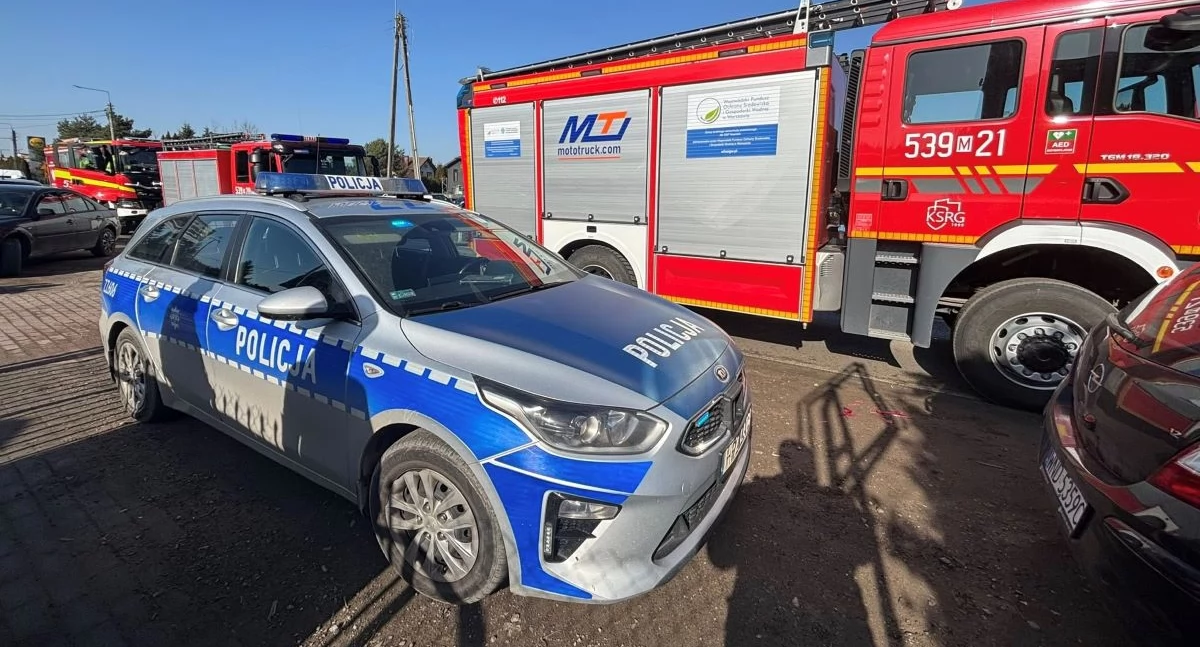 Nasielsk Zderzenie opla i nissana na głównej ulicy Nasielska. Służby ratunkowe w akcji