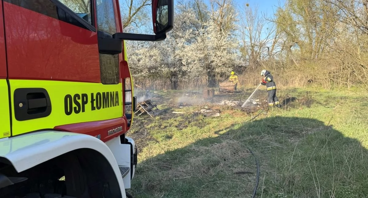 Czosnów. Pożar nieużytków rolnych w Cząstkowie Polskim opanowany przez strażaków z OSP Łomna
