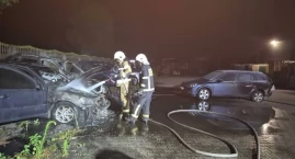 Nasielsk. Pożar trzech samochodów na posesji przy ul&hellip;