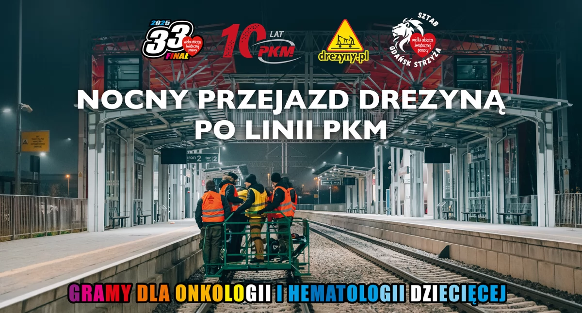 Drezyną po… linii PKM? Wyjątkowy przejazd z okazji WOŚP