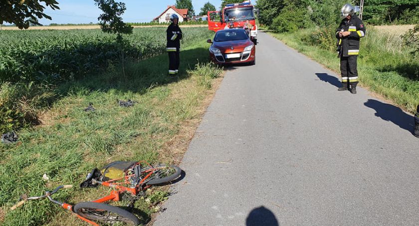Potrącenie rowerzysty w Woli Szydłowieckiej 