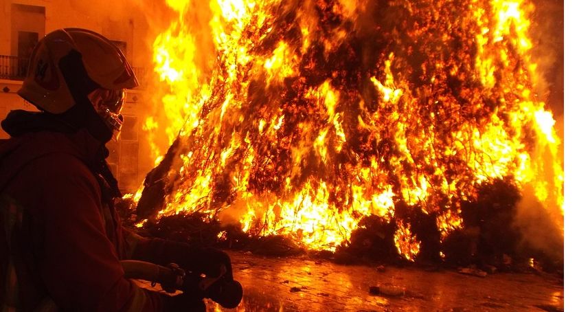 Pożar komórki na ogródkach działkowych