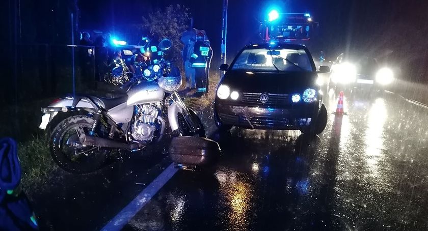 Zderzenie motocyklisty z krową 