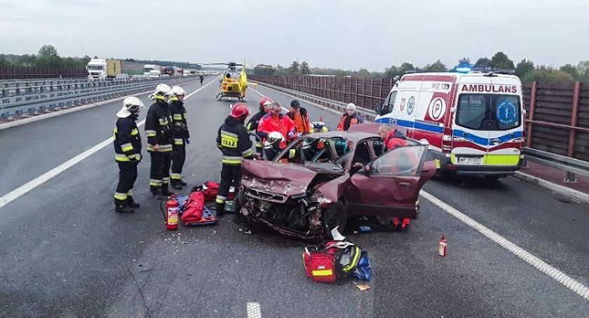 Wypadek na 407 km autostrady A2. Lądował śmigłowiec LPR 