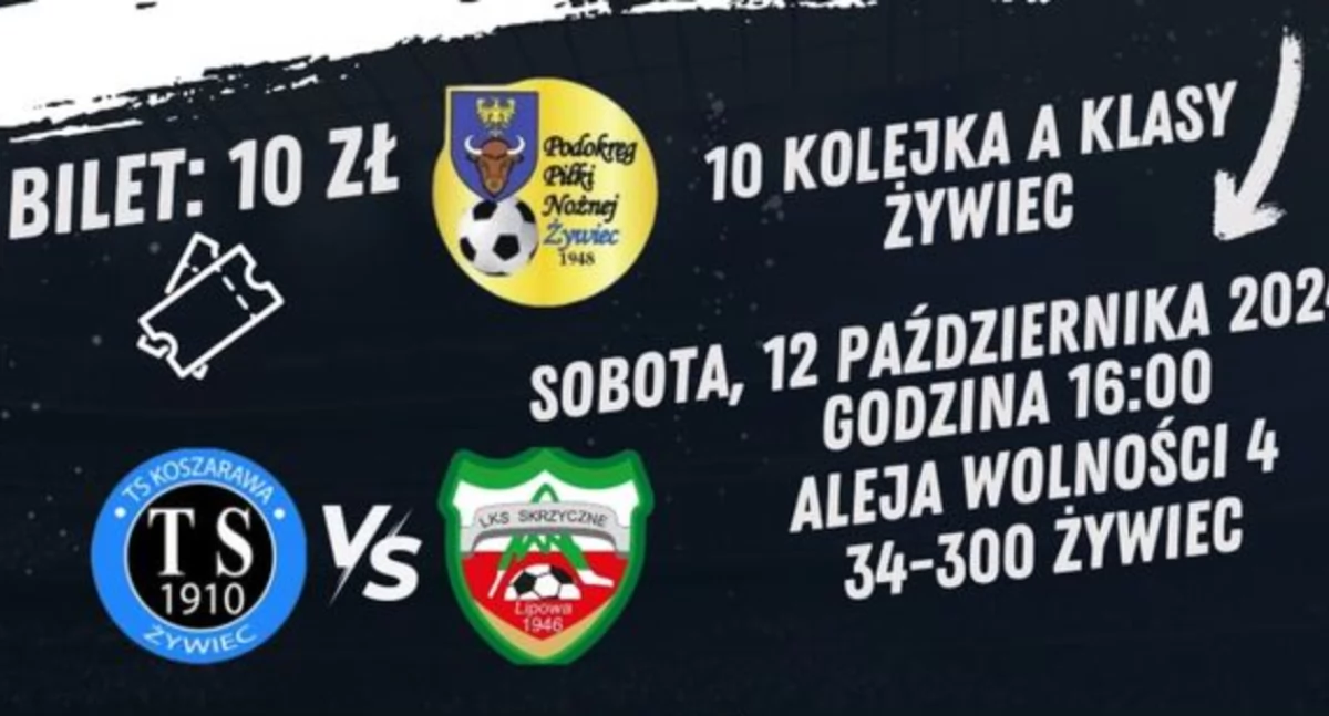 TS Koszarawa Żywiec kontra LKS Skrzyczne Lipowa.