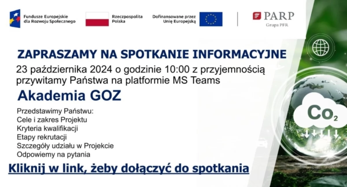 Akademia GOZ - spotkanie informacyjne 23.10.2024 r. godz. 10:00