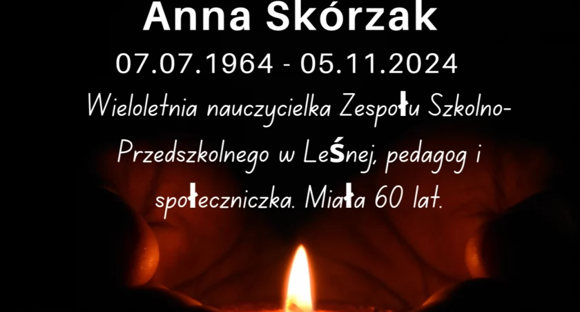 Śmierć Anny Skórzak – Ostatnie pożegnanie nauczycielki i społecznik | Pogrzeb w piątek, 8 listopada 2024 roku